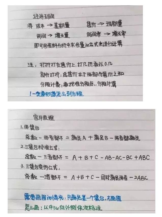 行測公式記不??？學(xué)霸幾張筆記就搞定了！